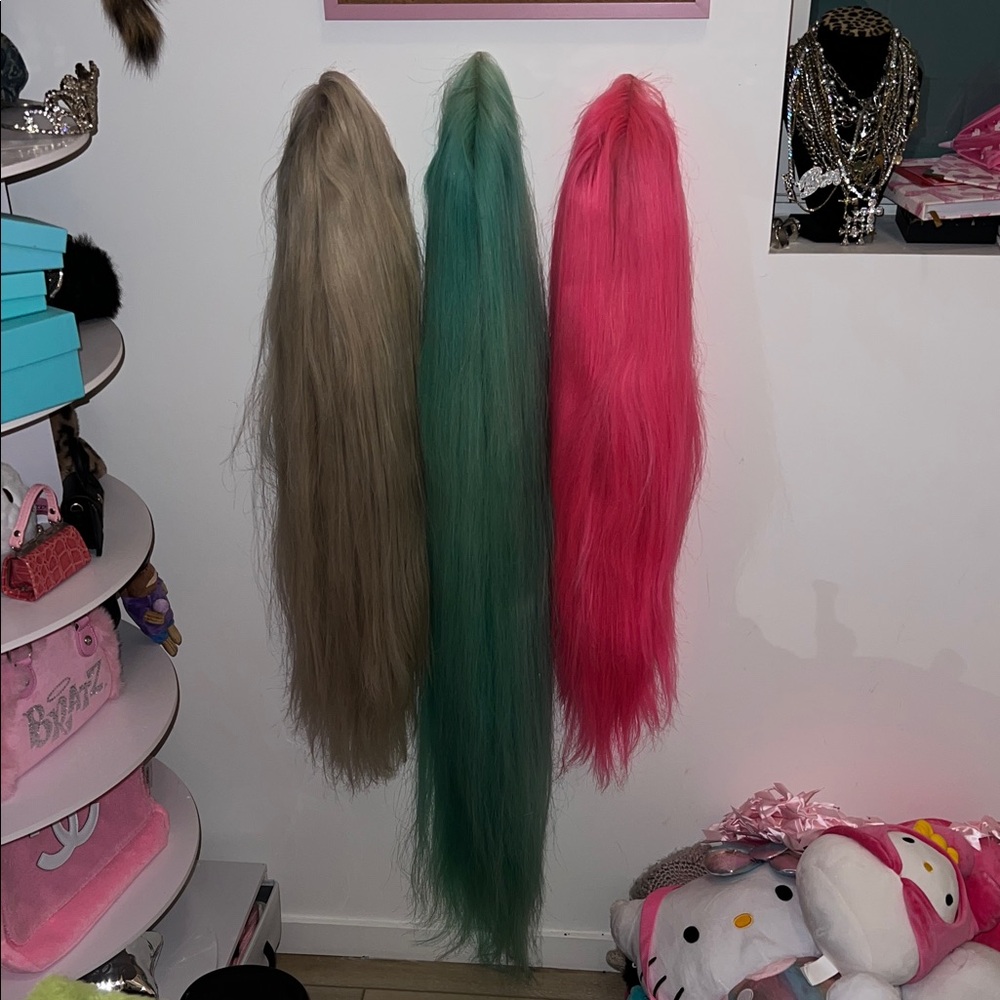 HUMAN HAIR WIGS - BLUE AND PINK BUNDLE (sold together and this price)
